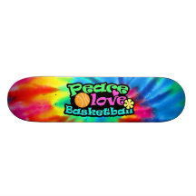 Peace, Love, Basketball; Retro Custom Skate Board
