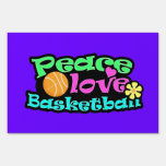 Peace, Love, Basketball; Retro Lawn Signs
