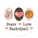Peace Love Basketball Stickers
