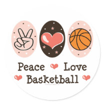 Peace Love Basketball Stickers