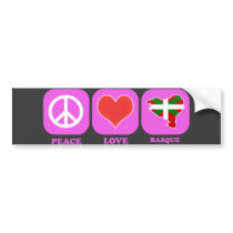 Peace Love Basque Bumper Sticker