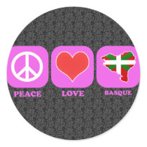 Peace Love Basque Stickers