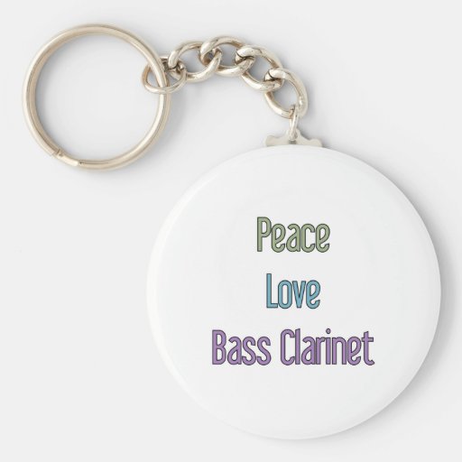 Peace, Love, Bass Keychain Zazzle