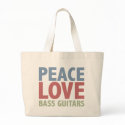 Peace Love Bass Guitars bags by TeeShirtsTShirts Peace Love Bass Guitars bags