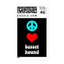 Peace love Basset Hound postage