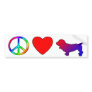 Peace Love Basset Hounds Bumper Sticker