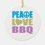 Peace Love BBQ Christmas Ornaments
