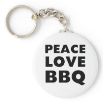 Peace Love BBQ Keychain