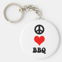 Peace Love BBQ Keychains