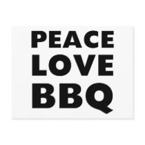 Peace Love BBQ Postcard