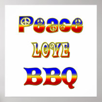 Peace Love BBQ Print