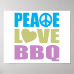 Peace Love BBQ Poster