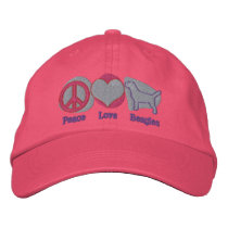 Peace Love Beagles Embroidered Hat (Pink & Purple) embroidered hats