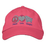 Peace Love Beagles Embroidered Hat (Pink & Purple)