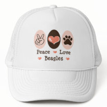 Peace Love Beagles Hat