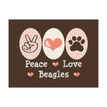 Peace Love Beagles Postcard
