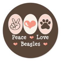 Peace Love Beagles Stickers