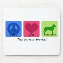 Peace Love Beauceron Mouse Pads