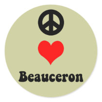 Peace love Beauceron Round Sticker