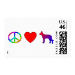 Peace Love Beaucerons postage