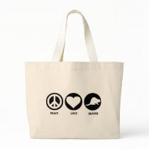 Peace Love Beaver Canvas Bags