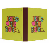 Peace Love Beaver 3 Ring Binders