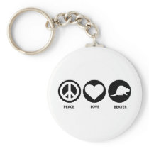Peace Love Beaver Keychains