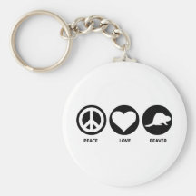 Peace Love Beaver Keychains