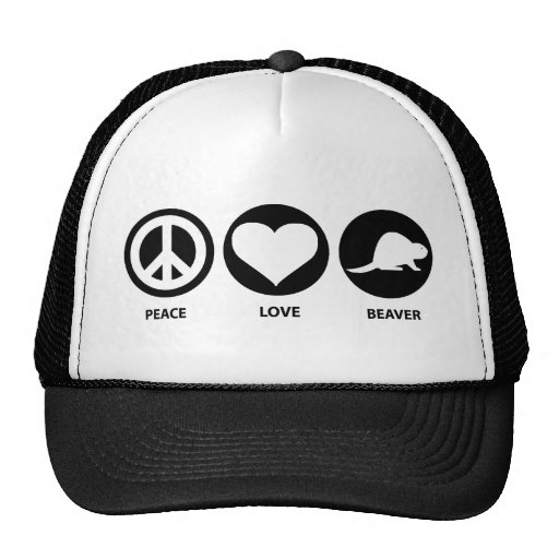 Peace Love Beaver Trucker Hat