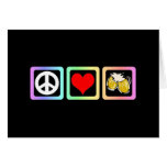 Peace love beer greeting cards