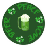Peace Love Beer Sticker