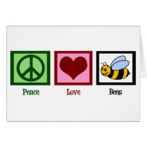 Peace Love Bees Greeting Cards