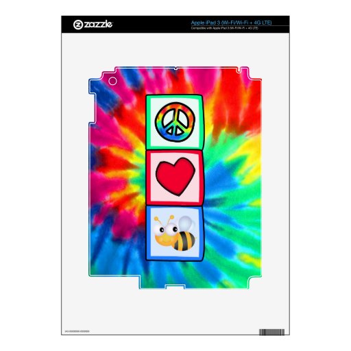 Peace, Love, Bees iPad 3 Skins