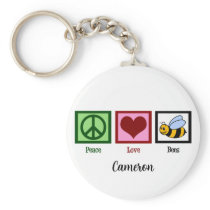 Peace Love Bees Key Chains