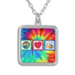 Peace, Love, Bees Personalized Necklace