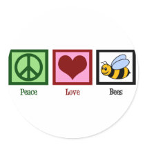 Peace Love Bees Sticker