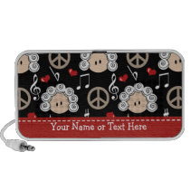 Peace Love Beethoven Doodle Speakers Personalized