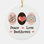 Peace Love Beethoven Ornament