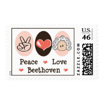 Peace Love Beethoven Postage Stamps by MusicTeesGifts Peace Love Beethoven Postage Stamps