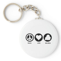 Peace Love Belarus Keychain