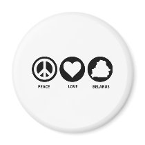 Peace Love Belarus Fridge Magnet