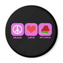 Peace Love Belarus Magnet