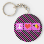 Peace Love Belgium Key Chain