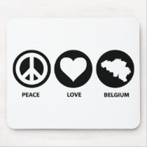 Peace Love Belgium Mouse Pads