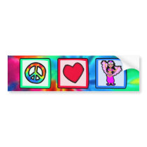 Peace, Love, Belly Dancing Bumper Stickers