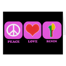 Peace Love Benin Greeting Card
