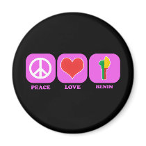 Peace Love Benin Magnet
