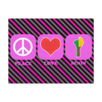 Peace Love Benin Post Card