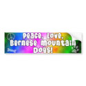 Peace Love Bernese Mountain Dog Bumper Sticker bumper stickers