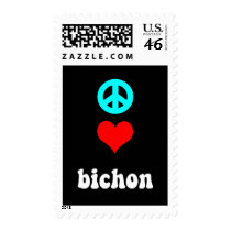 Peace love Bichon Stamps